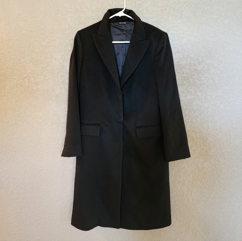 Hathaway Platium Cashmere Long Coat Size 44